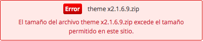 error subida archivo grande wordpress
