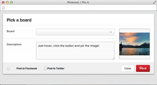 ventana emergente para compartir imagenes wordpress en pinterest