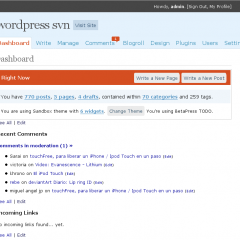 WordPress 2.4 cambia de Dashboard