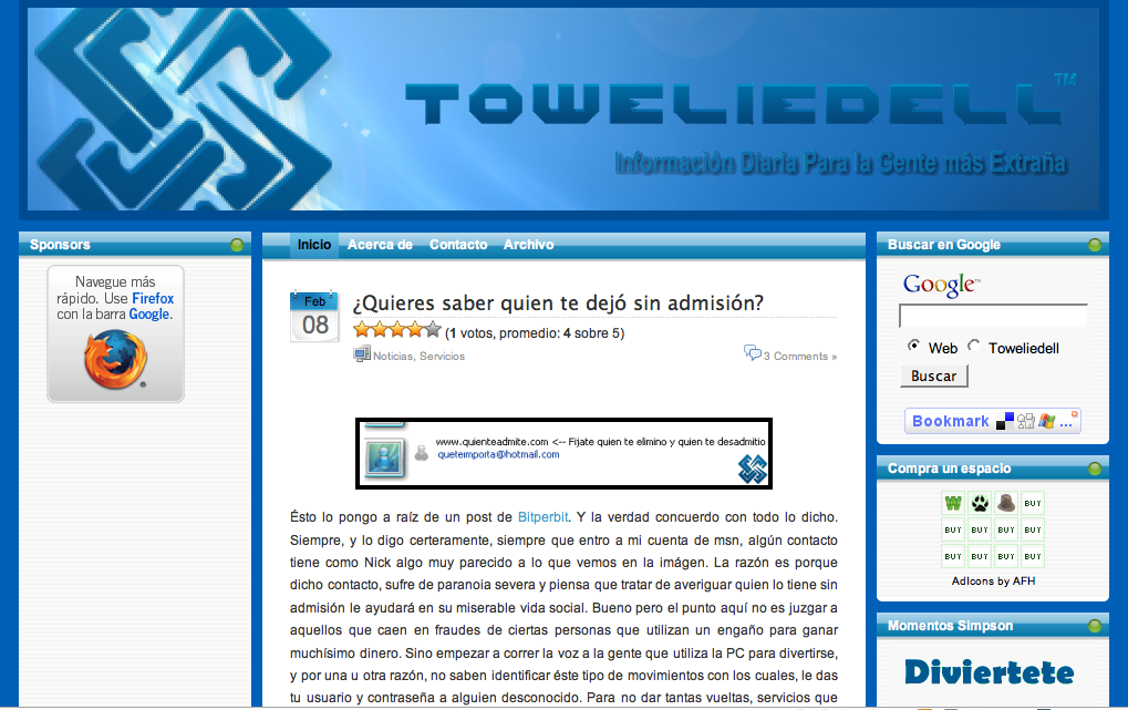 Blog del lector: Toweliedell