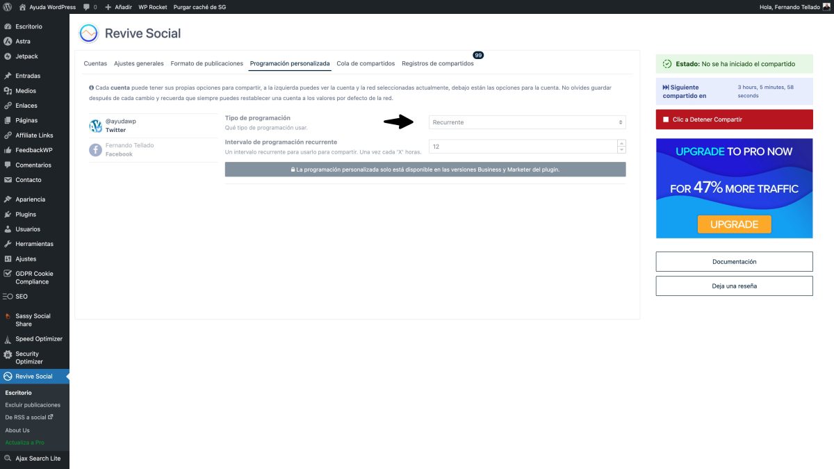 programacion revive social plugin