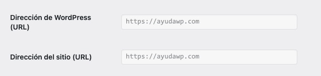 direccion url y direccion de wordpress capadas