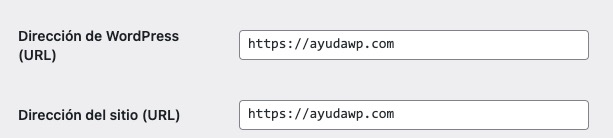 direccion url y direccion de wordpress