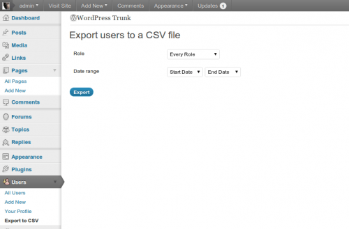 exportar usuarios wordpress csv
