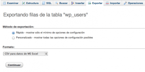 exportar usuarios wordpress phpmyadmin