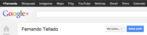google + editar perfil boton azul