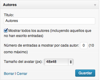 widget autores