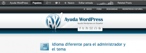 enlace papelera barra admin wordpress