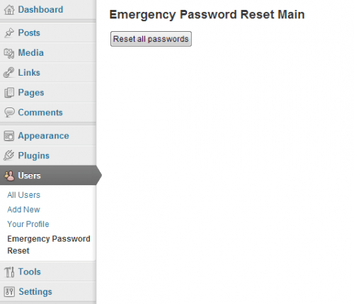 reiniciar todas las contraseñas en wordpress