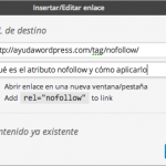 casilla nofollow enlaces wordpress