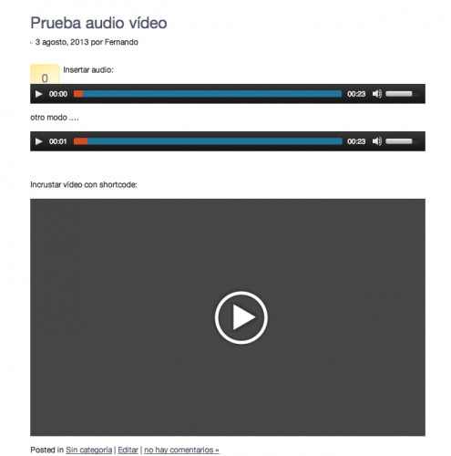 reproductor html5 wordpress 3.6
