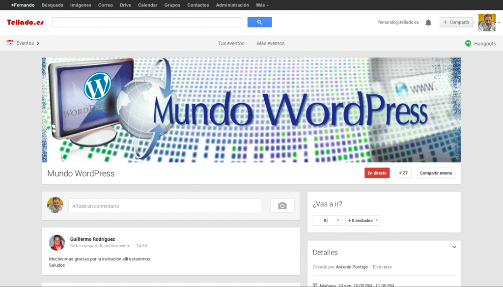 hangout wordpress