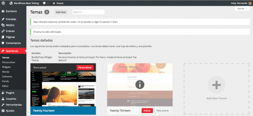 apariencia temas wordpress 3.8