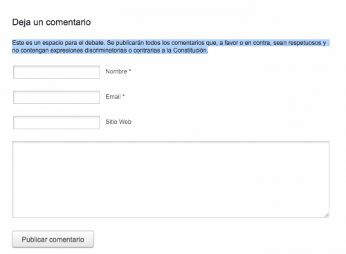 politica de comentarios wordpress
