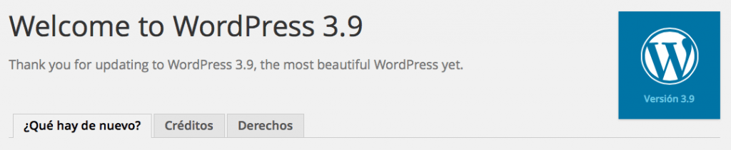 bienvenido a wordpress 3.9