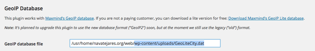 ruta a fichero de geolocalización limit login countries