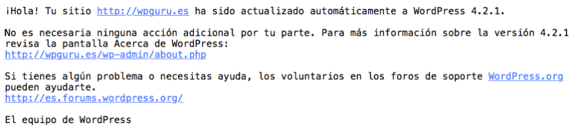 actualización automática WordPress 4.2.1