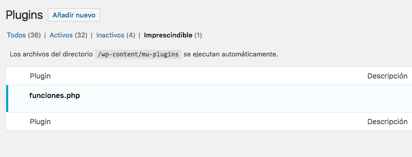 mu-plugins wordpress sin cabeceras plugin