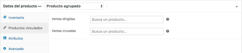 atributos producto agrupado padre woocommerce