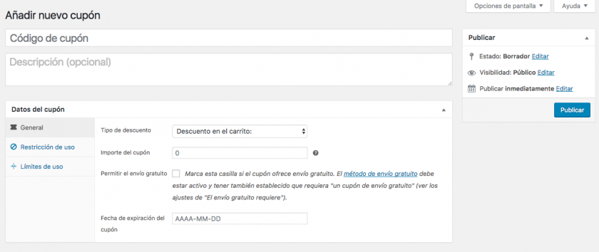 nuevo-cupon-descuento-woocommerce