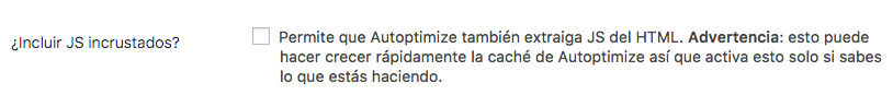 JS inline en Autoptimize