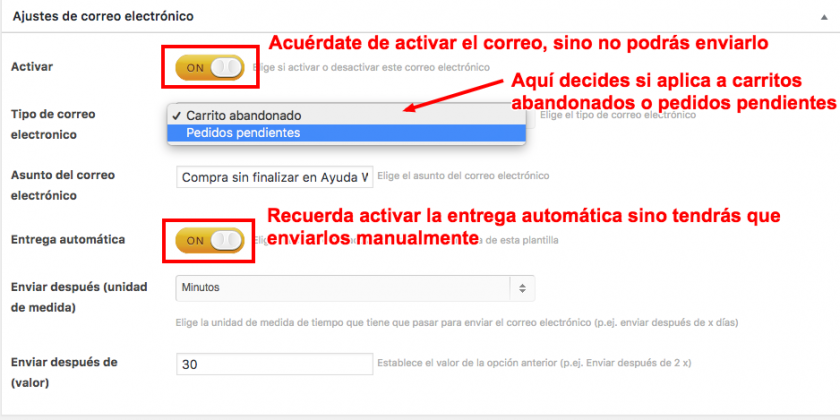 recuperar pedido abandonado woocommerce