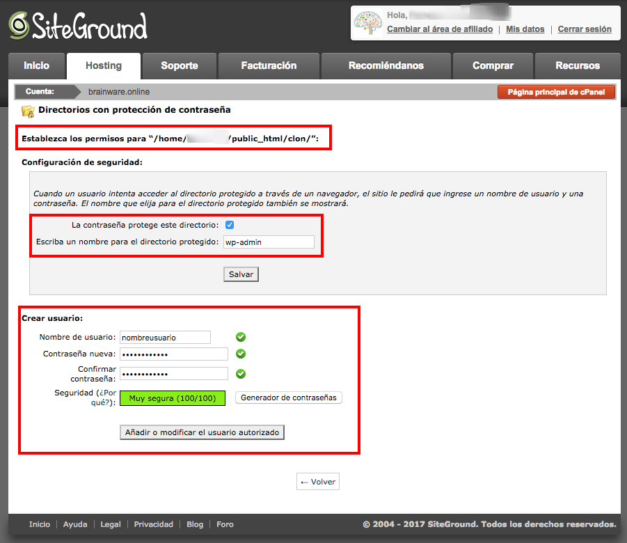 proteger directorios clave cpanel 2