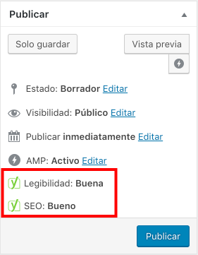seo y legibilidad buenos en yoast