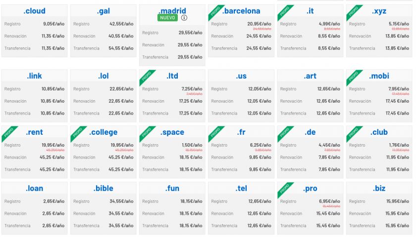 elegir nombre de dominio