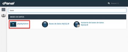 Acceder phpMyAdmin CPanel