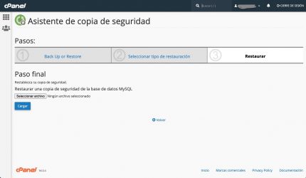 Restaurar backups CPanel