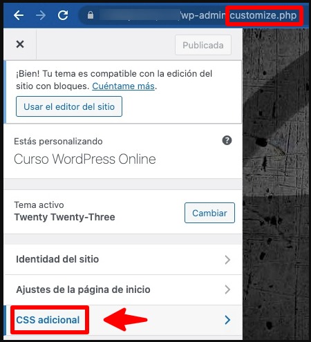 personalizador tema edicion completa del sitio