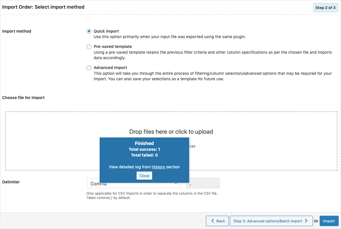 order import export 3