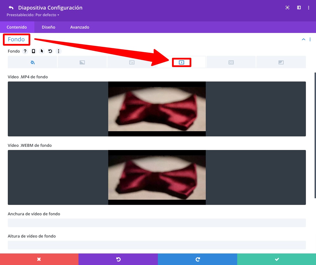 video fondo modulos divi