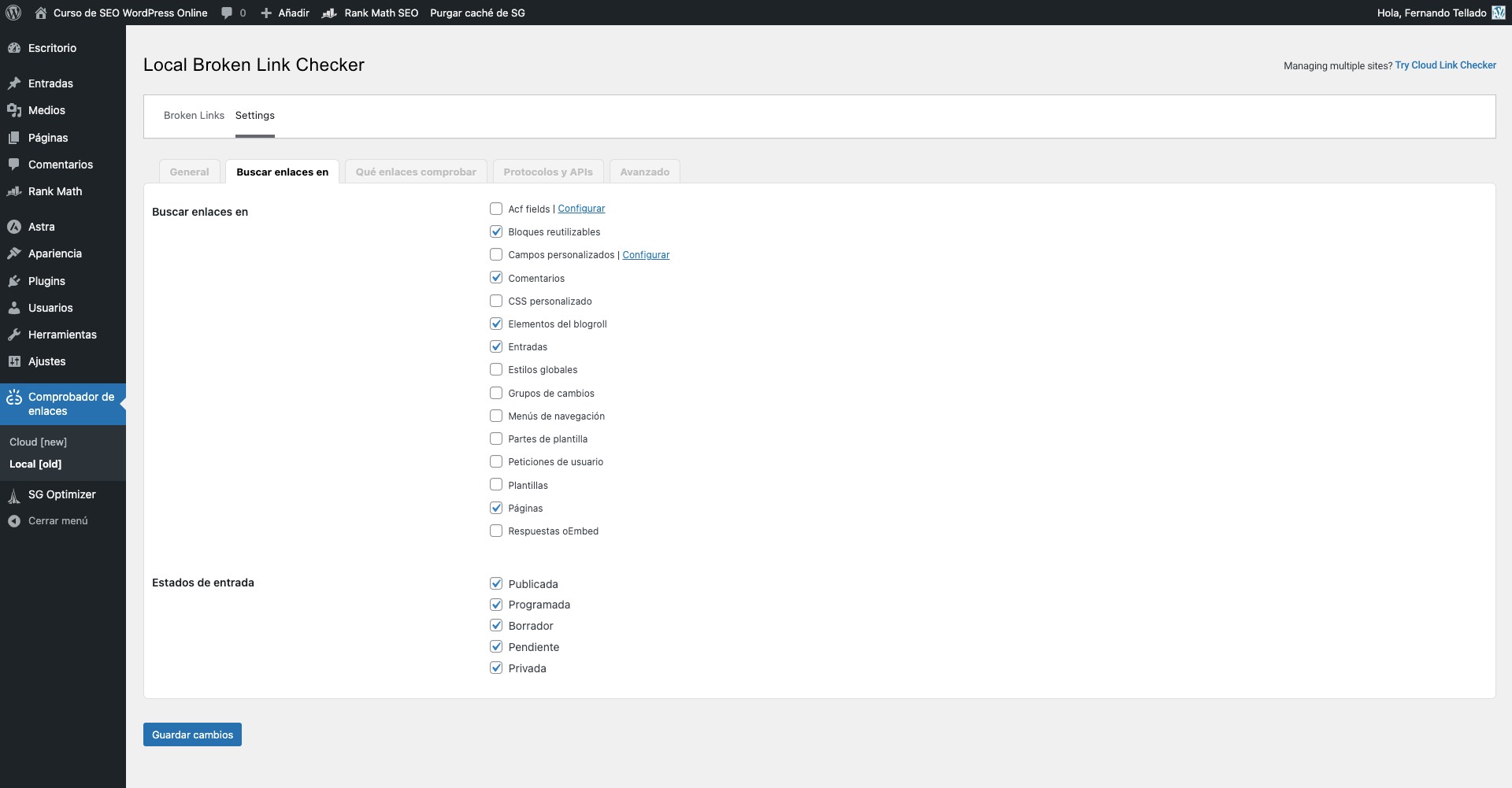 local broken link checker curso de seo wordpress online — wordpress