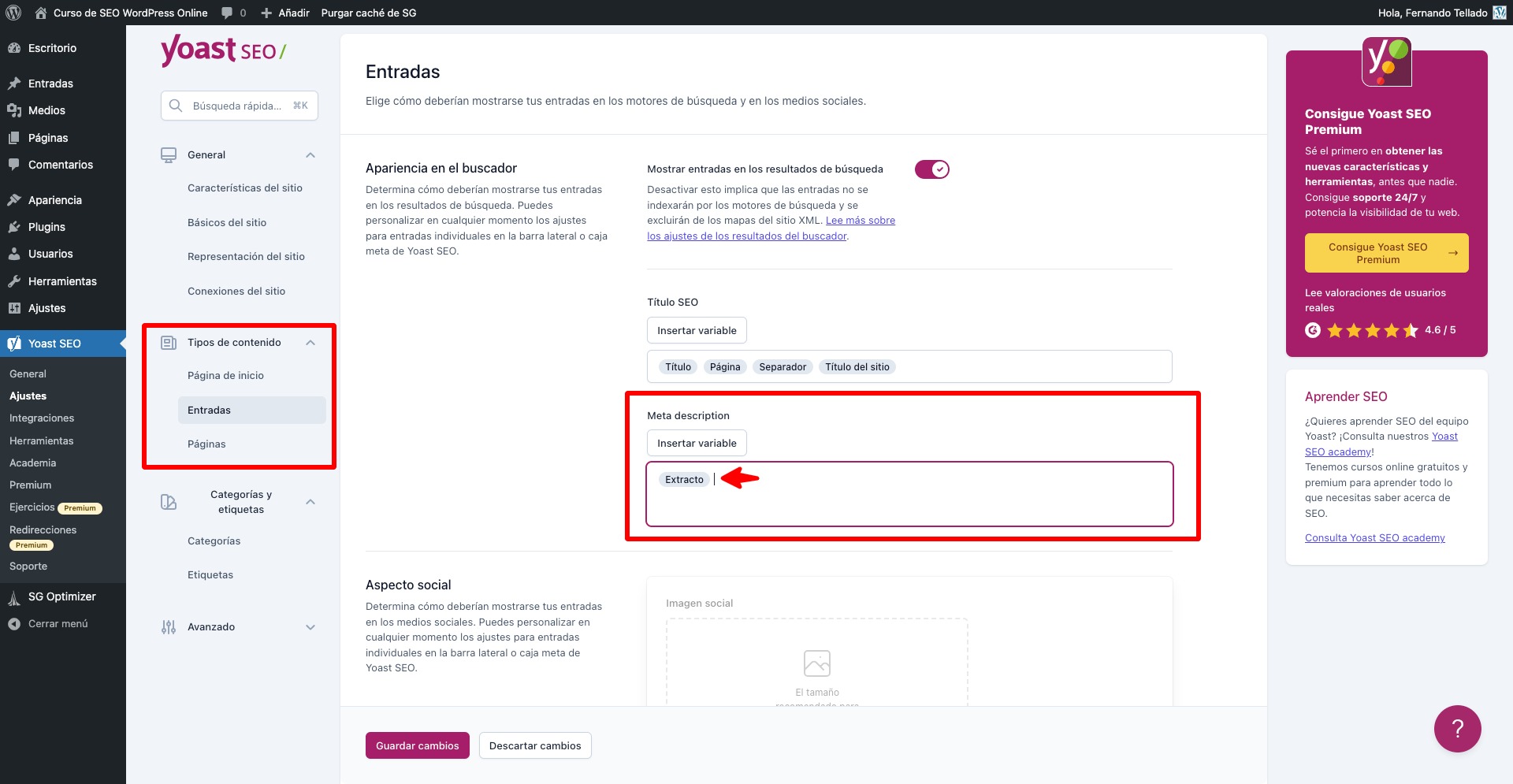 plantilla meta description yoast seo