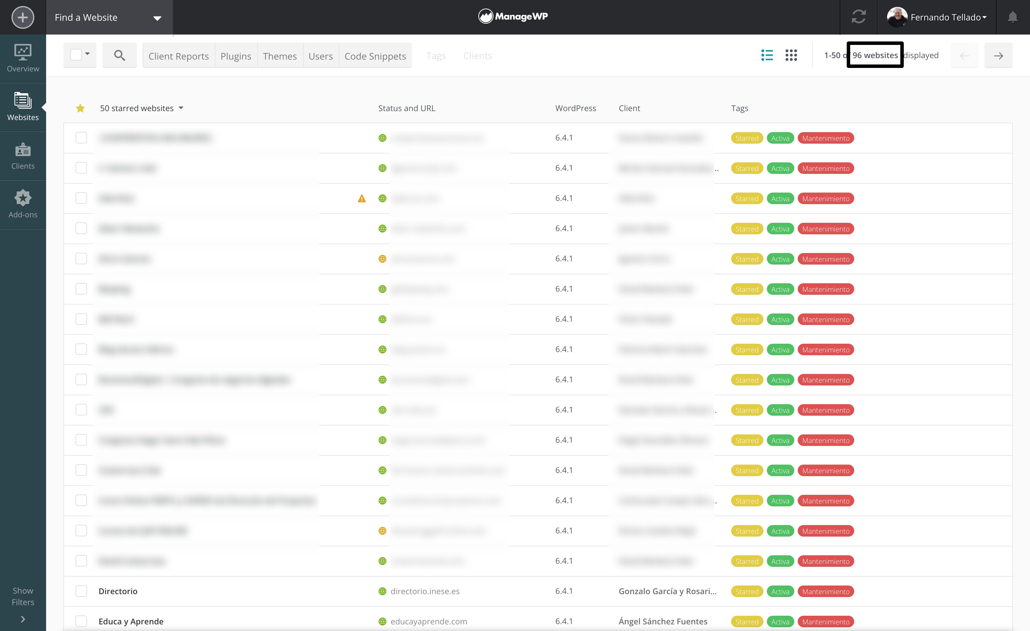 managewp listado webs