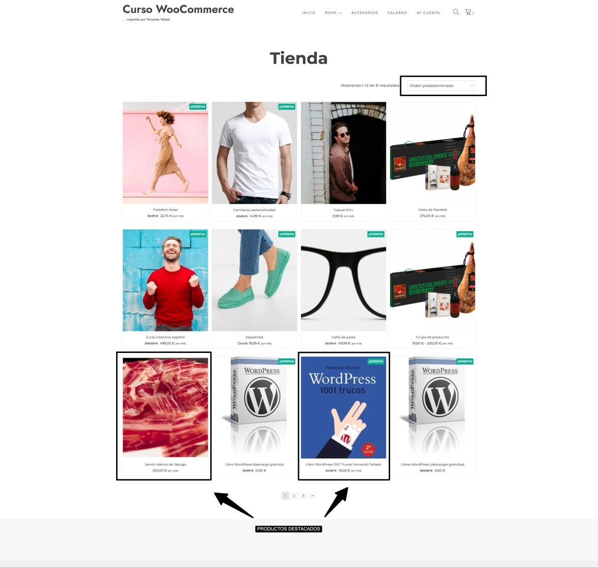 productos destacados sin preferencia en tienda