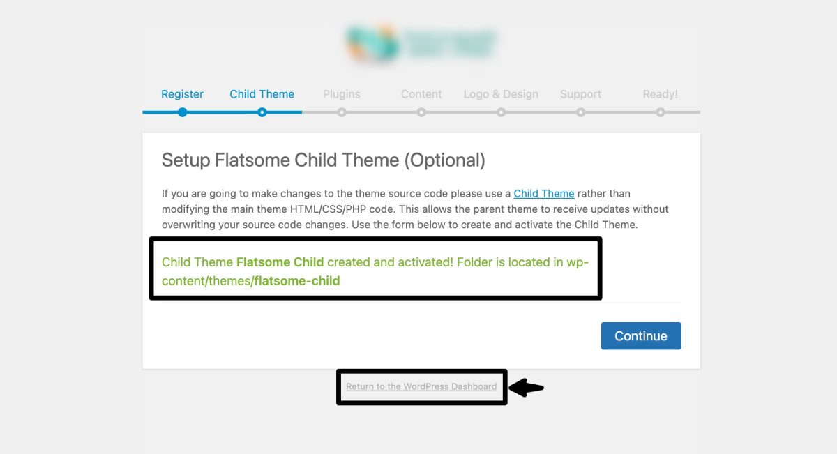 asistente instalacion flatsome tema hijo creado
