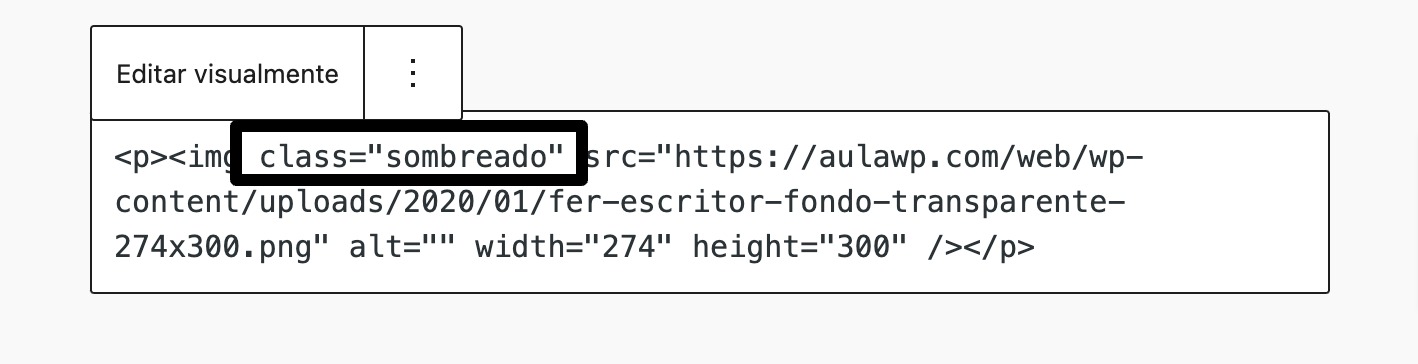 clase css html editor clasico wordpress