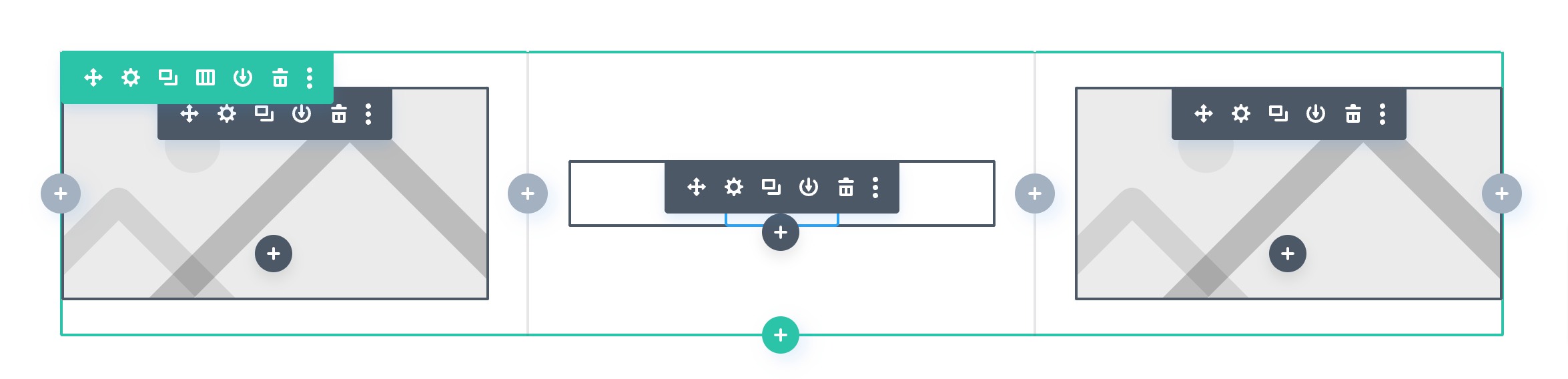elementos divi alineados verticalmente y tambien centrados verticalmente