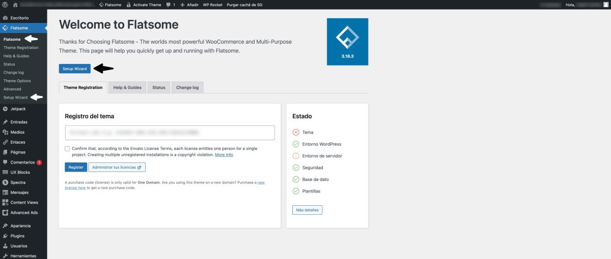 escritorio flatsome iniciar asistente de instalacion