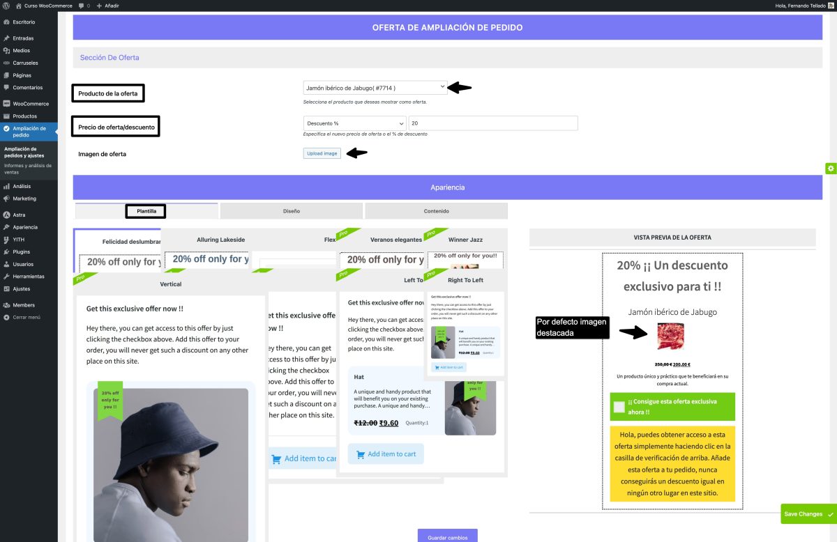 oferta ampliacion pedido plantilla