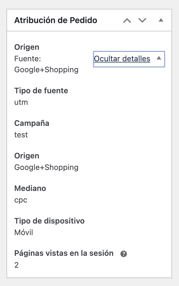 atribucion pedido woocommerce google shopping