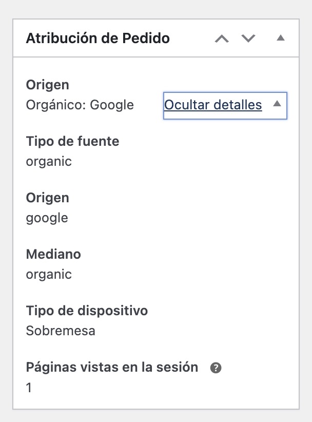 atribucion pedido woocommerce organico