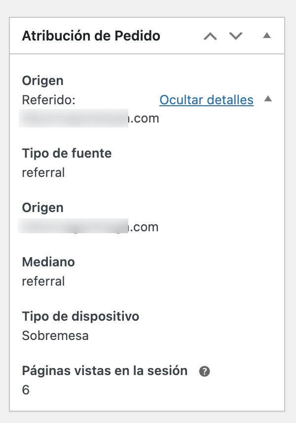 atribucion pedido woocommerce referral