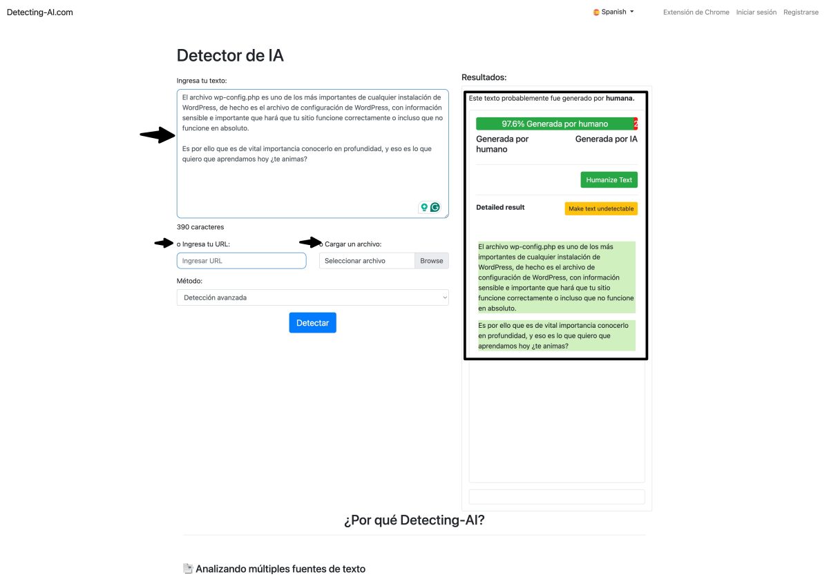detector de contenido de ia resultados confiables y detallados