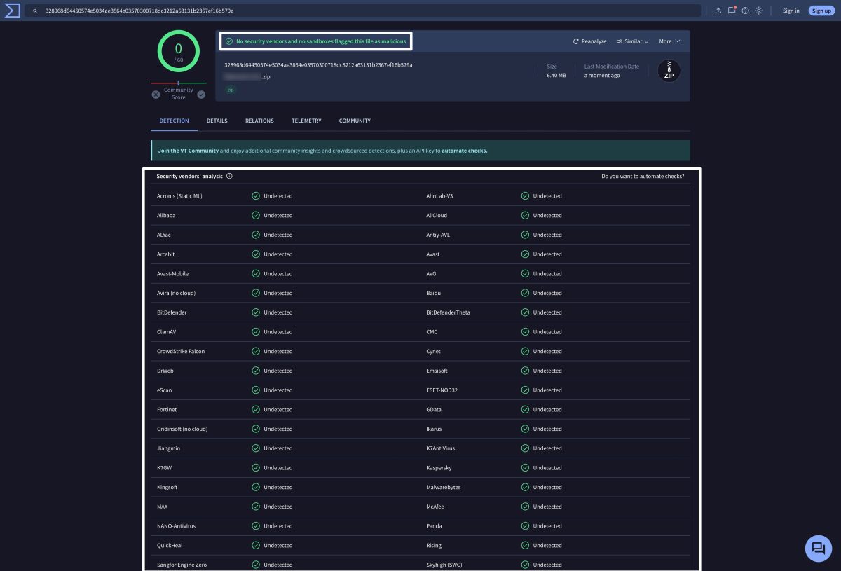 analisis tema wordpress virustotal