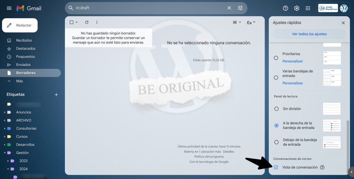 vista conversacion gmail