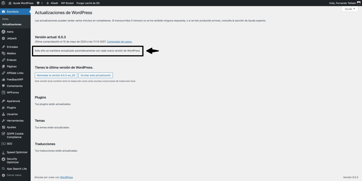 actualizaciones automaticas wordpress